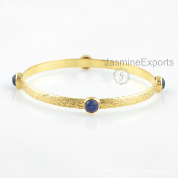 18k Gold Blue Lapis Bangle, fornecedor por atacado para jóias de pedras preciosas jóias para mulheres